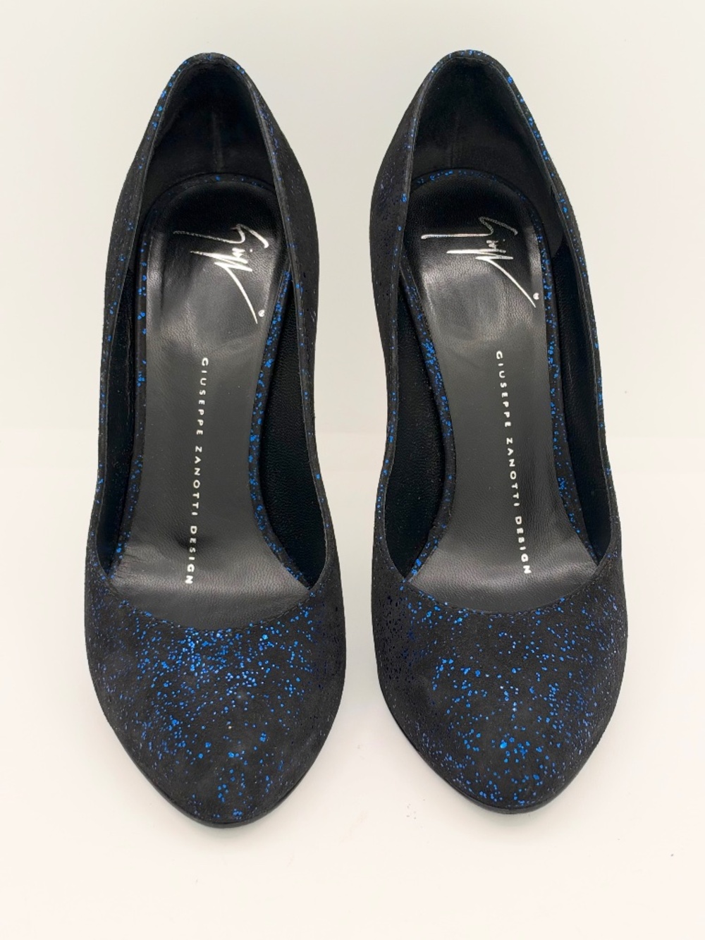 Giuseppe Zanotti "Zadina" Black & Blue Sueded Leather Pump 35